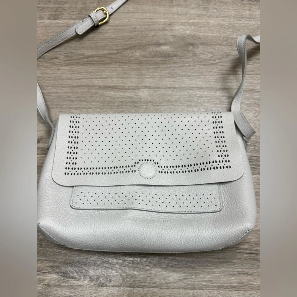 ISAAC MIZRAHI silver crossbody purse